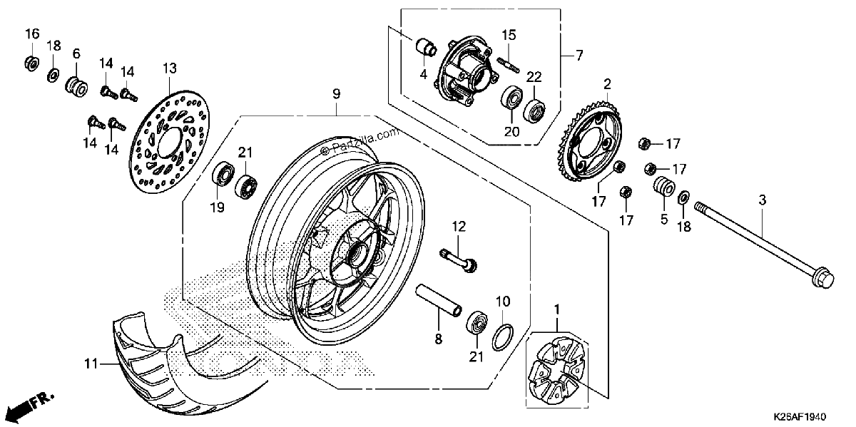 Diagrama de REAR WHEEL