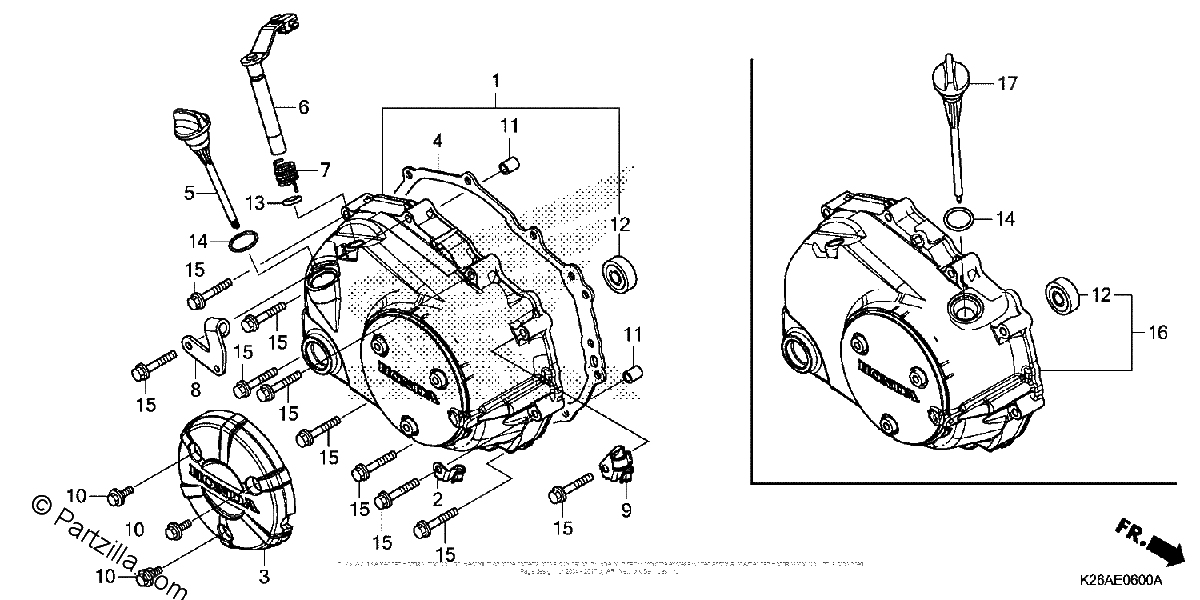 Diagrama de RIGHT CRANKCASE COVER