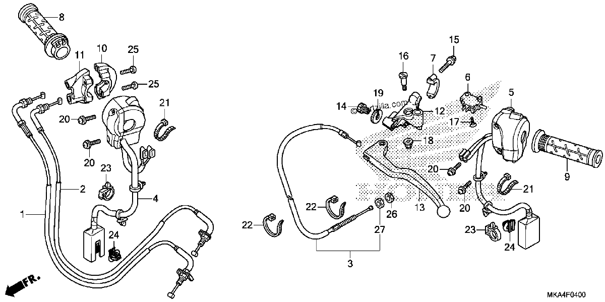 Diagrama de HANDLE LEVER SWITCH CABLE
