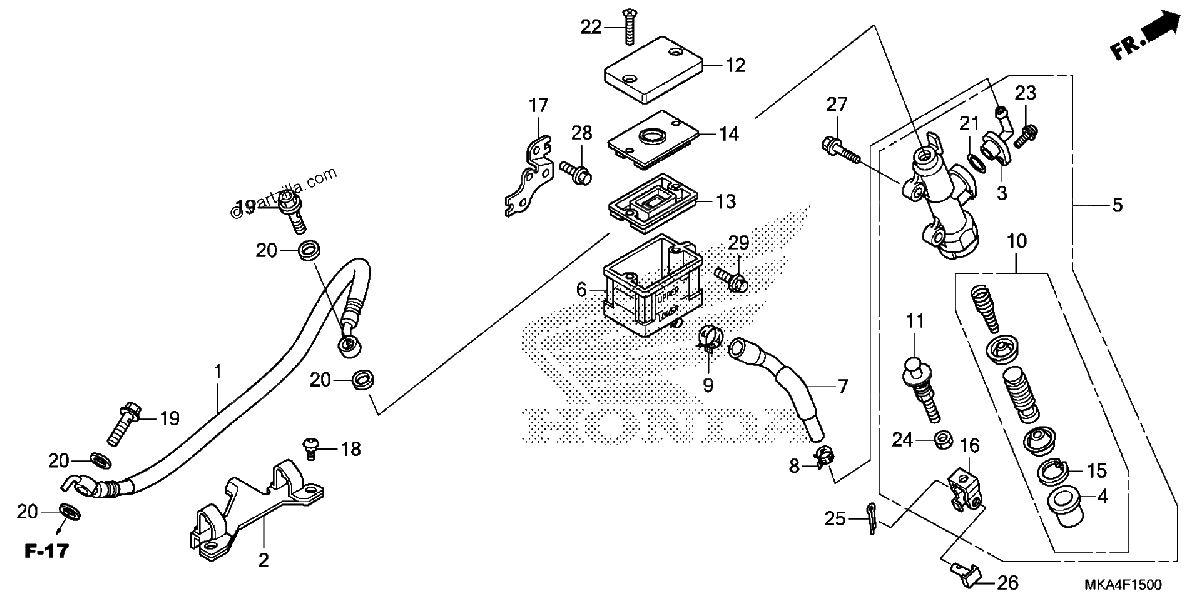 Diagrama de REAR BRAKE MASTER CYLINDER 1