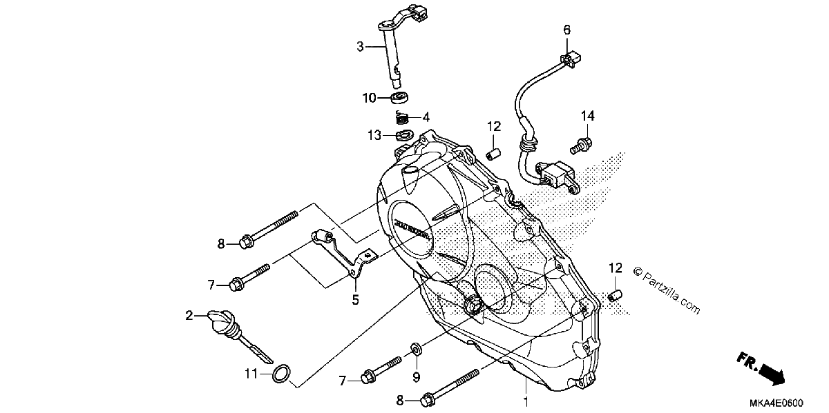 Diagrama de RIGHT CRANKCASE COVER 1