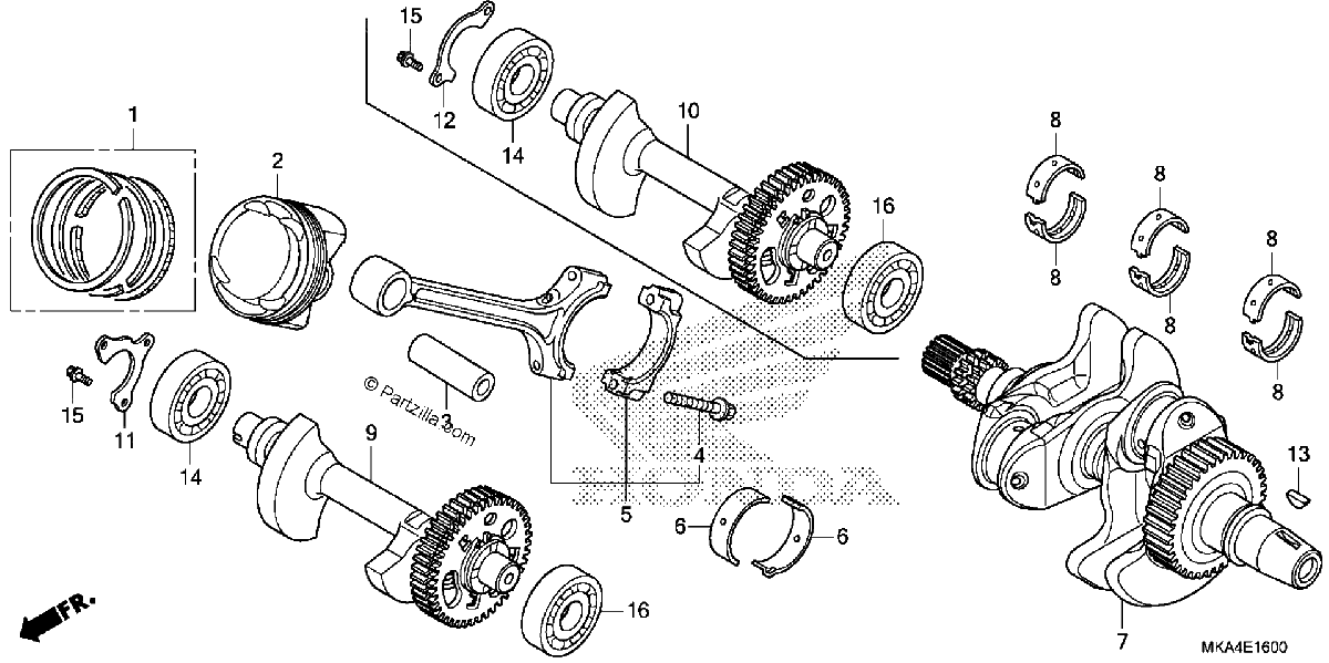 Diagrama de CRANKSHAFT PISTON
