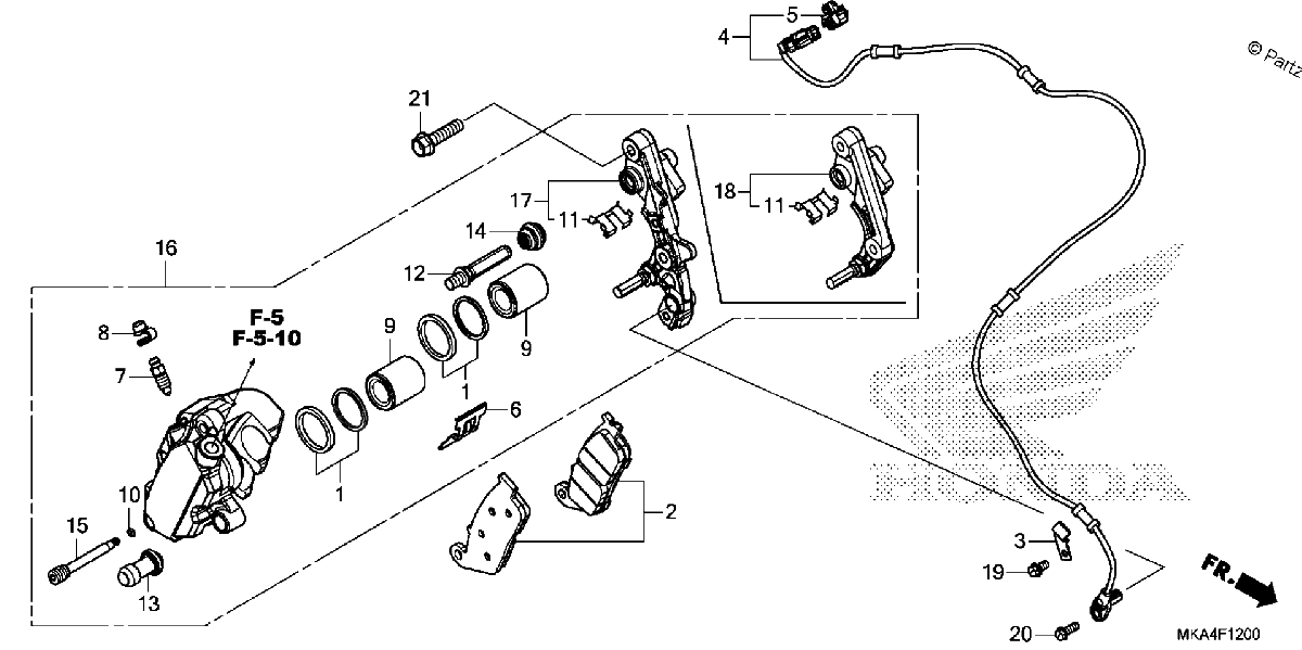 Diagrama de FRONT BRAKE CALIPER