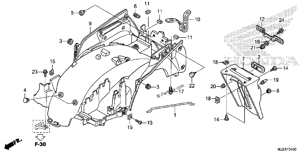Diagrama de REAR FENDER