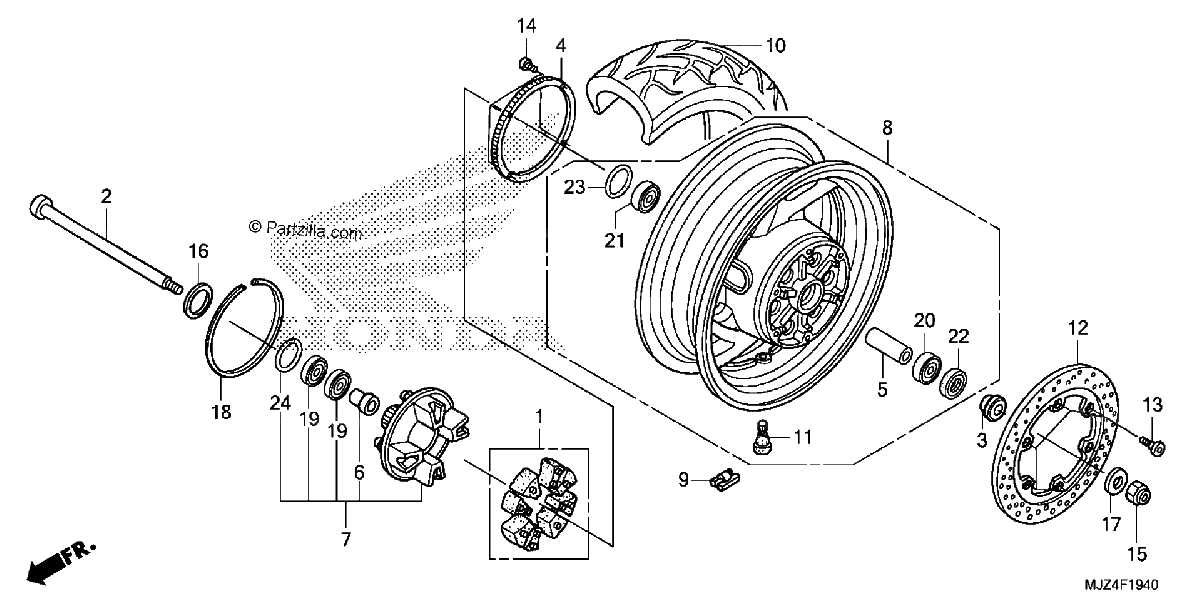 Diagrama de REAR WHEEL