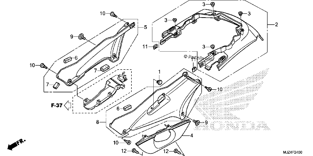 Diagrama de SIDE COVER REAR COWL