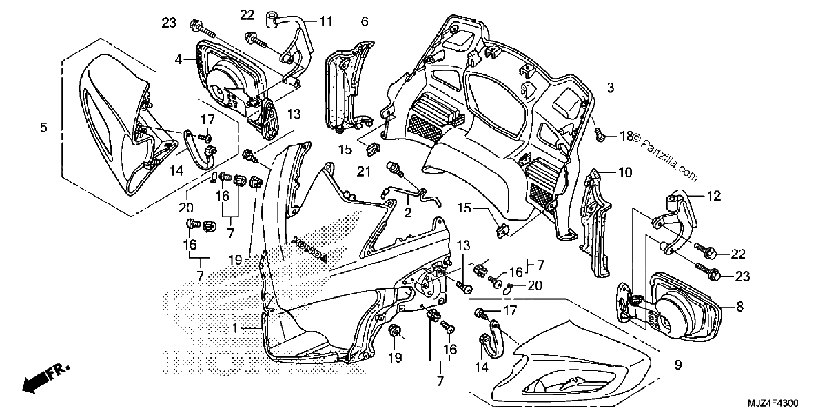 Diagrama de UPPER COWL