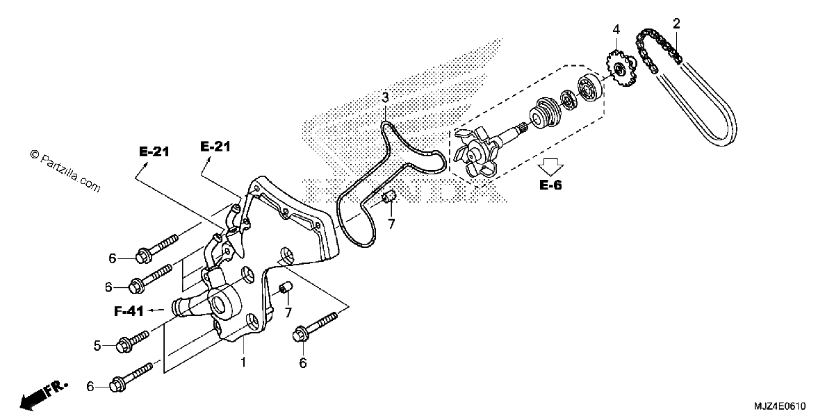 Diagrama de WATER PUMP COVER