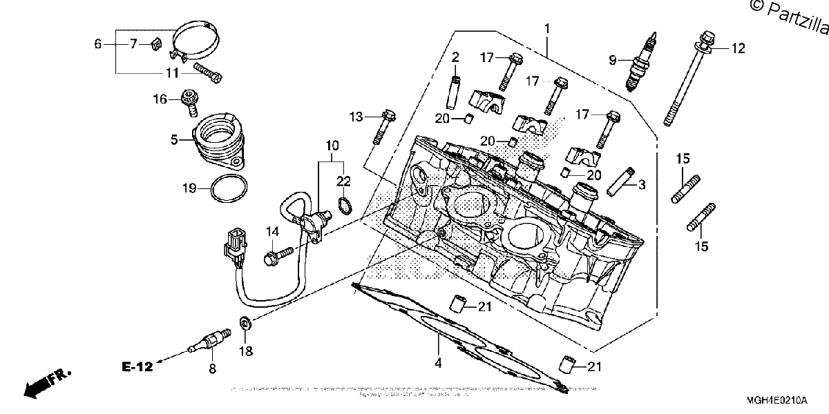 Diagrama de CYLINDER HEAD RR