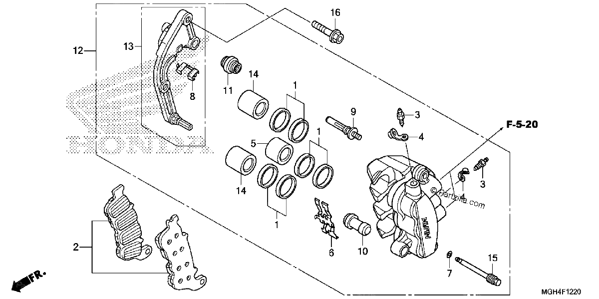 Diagrama de LEFT FRONT BRAKE CALIPER