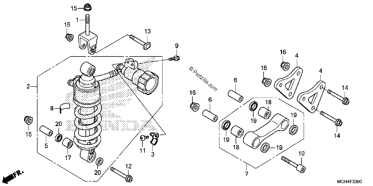 Diagrama de REAR SHOCK ABSORBER