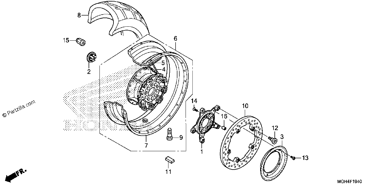 Diagrama de REAR WHEEL
