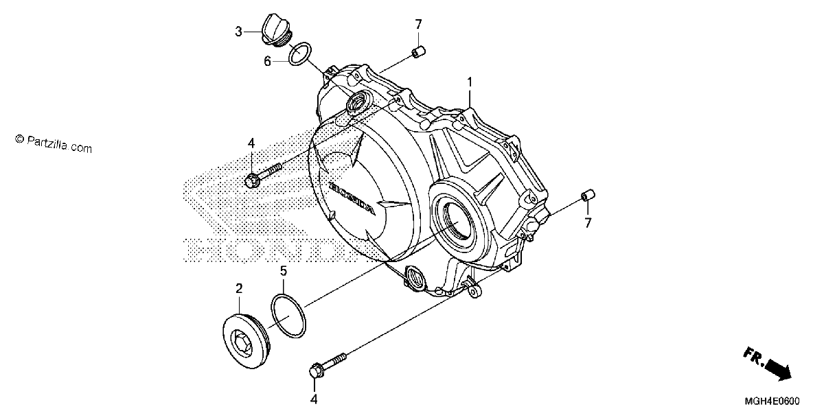 Diagrama de RIGHT CRANKCASE COVER 1