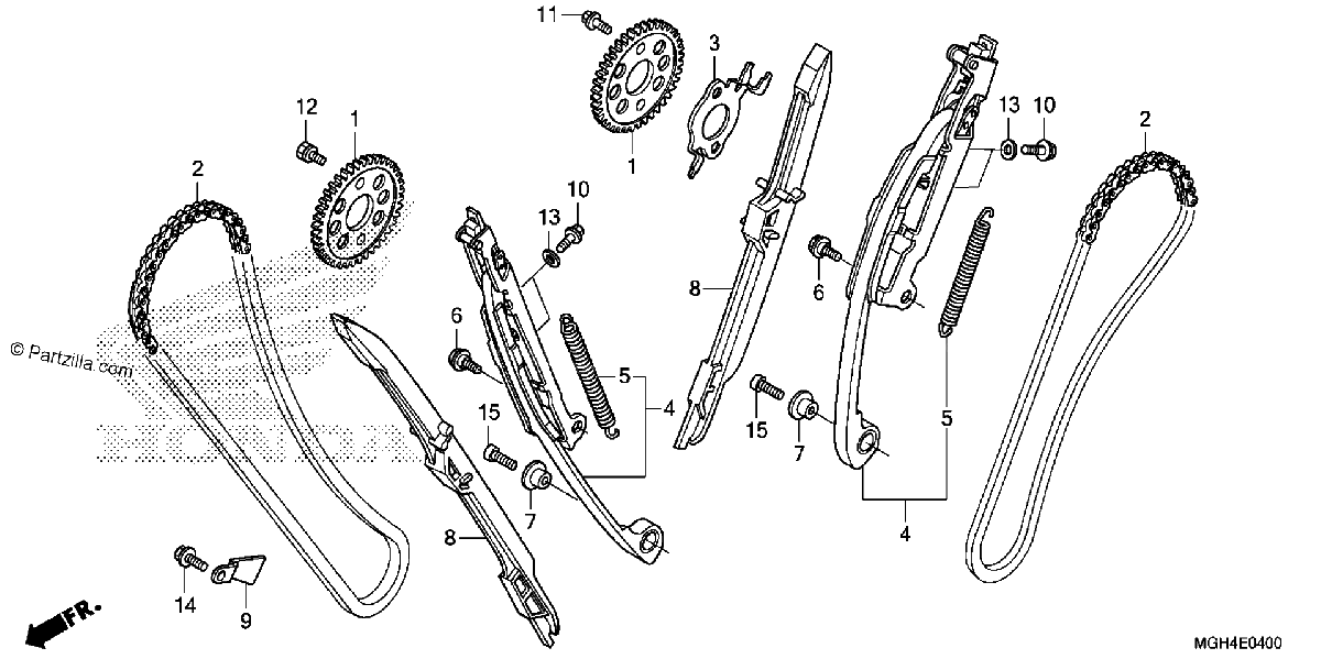 Diagrama de CAM CHAIN TENSIONER
