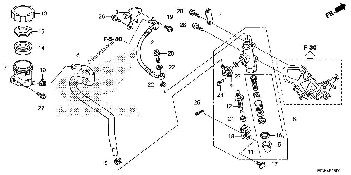 Diagrama de REAR BRAKE MASTER CYLINDER