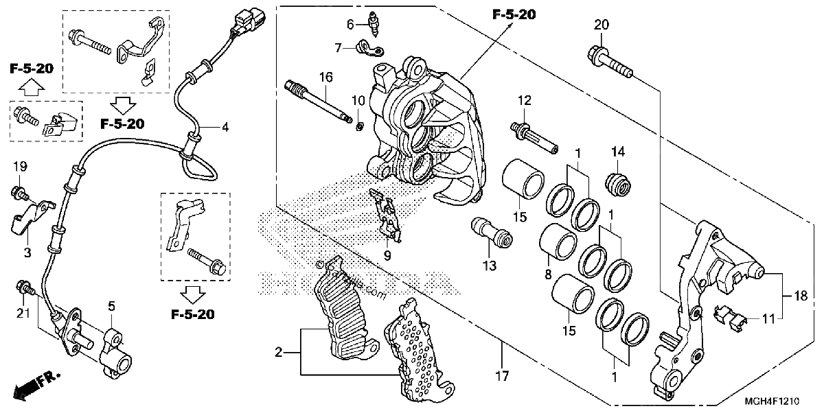 Diagrama de RIGHT FRONT BRAKE CALIPER