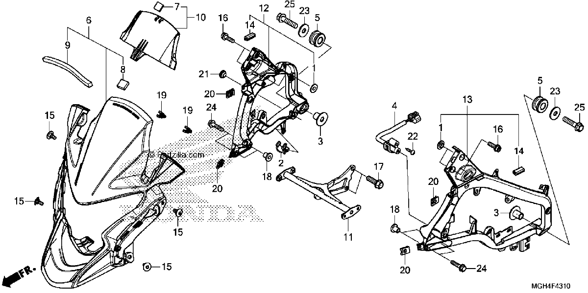 Diagrama de UPPER COWL