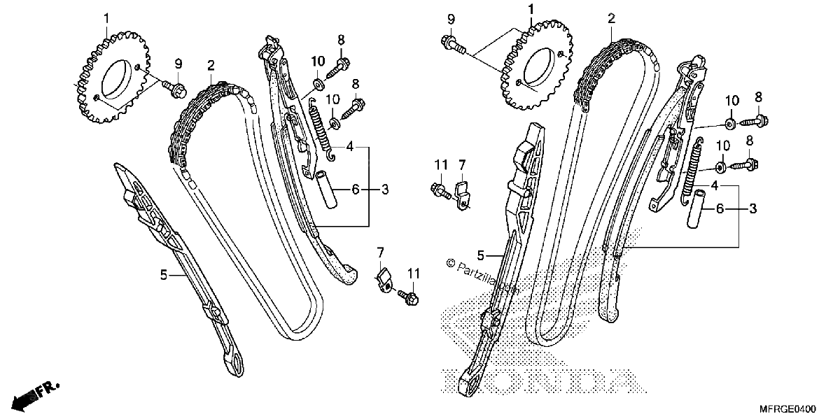 Diagrama de CAM CHAIN TENSIONER