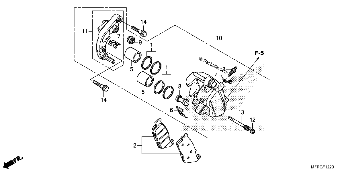 Diagrama de FRONT BRAKE CALIPER 1