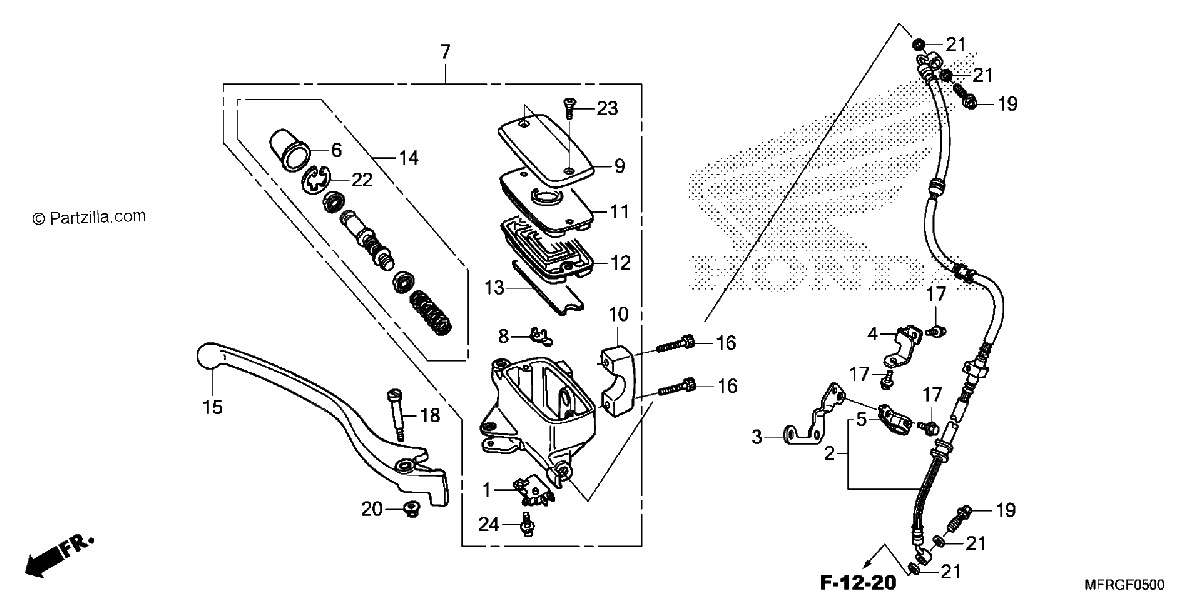 Diagrama de FRONT BRAKE MASTER CYLINDER 1