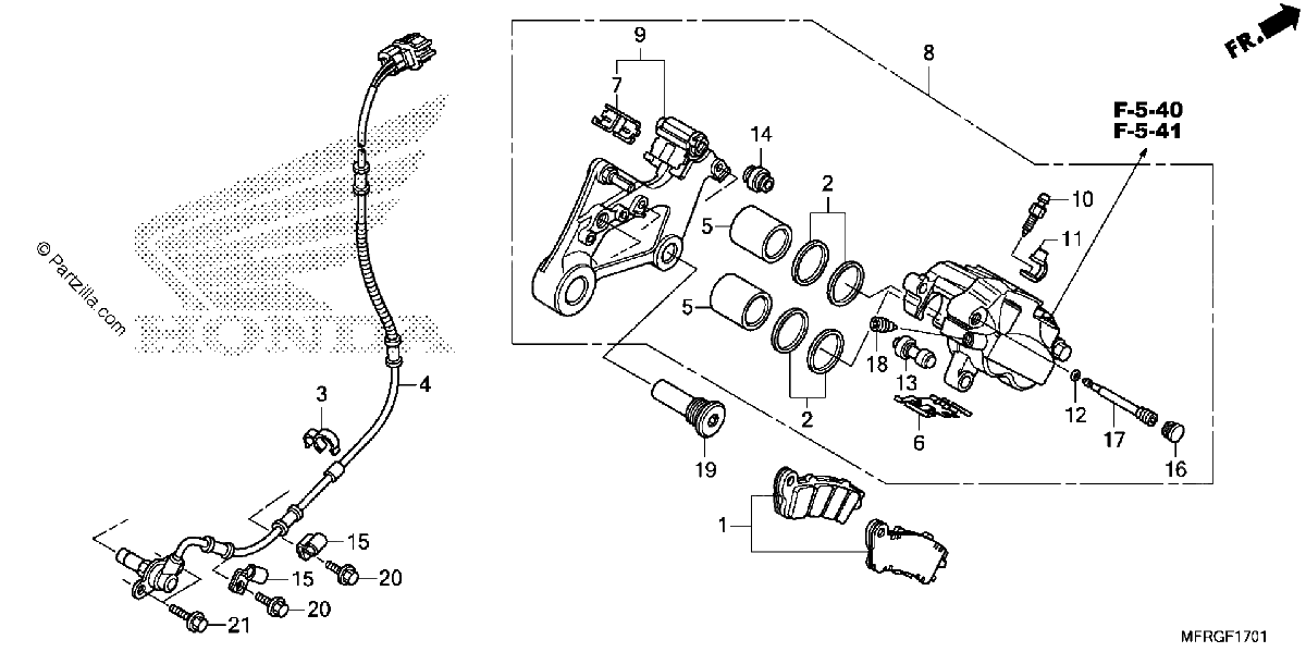 Diagrama de REAR BRAKE CALIPER 2