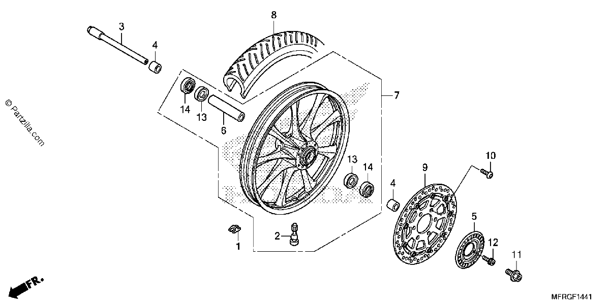 Diagrama de FRONT WHEEL 2
