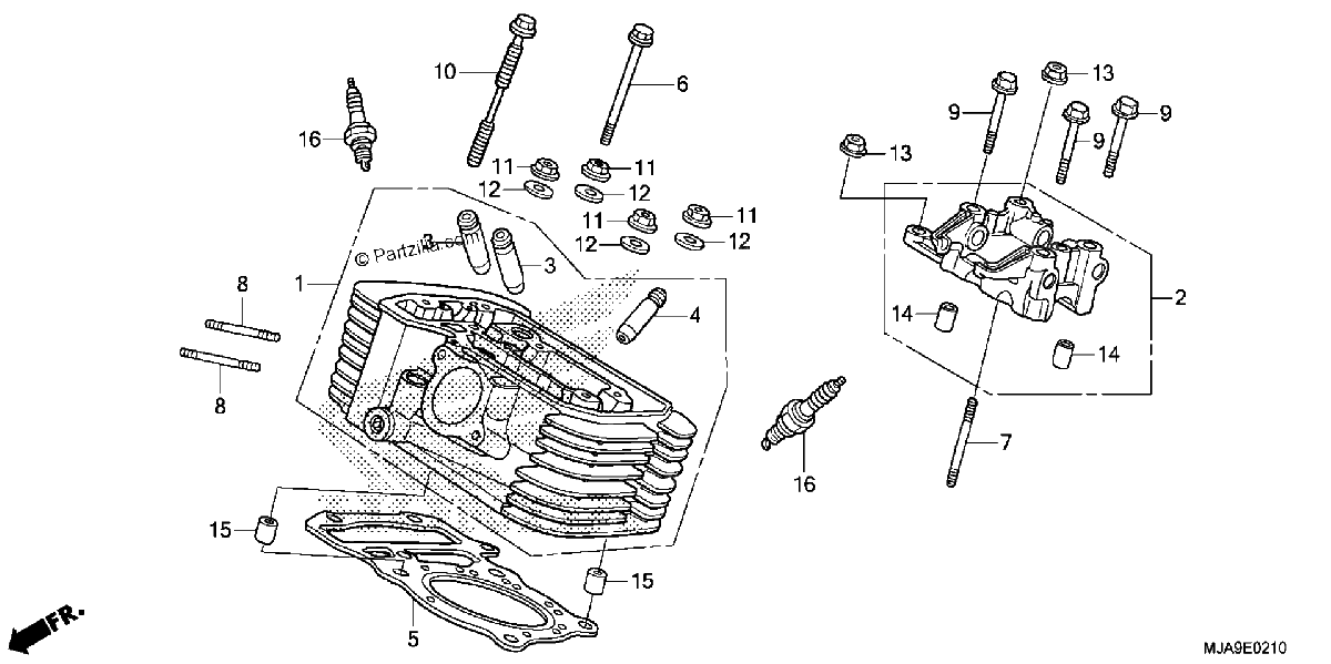 Diagrama de REAR CYLINDER HEAD