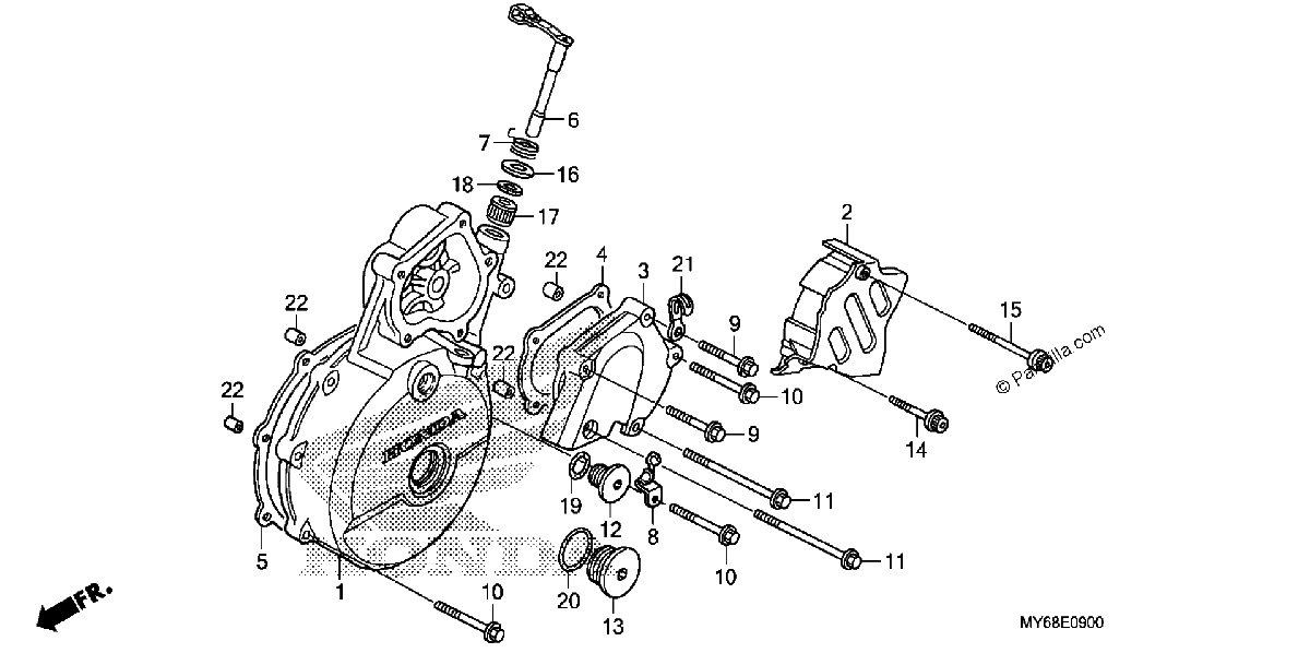 Diagrama de LEFT CRANKCASE COVER