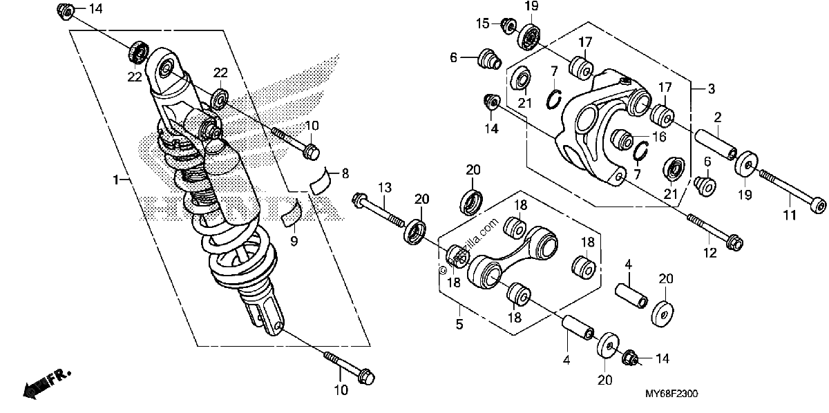 Diagrama de REAR SHOCK ABSORBER