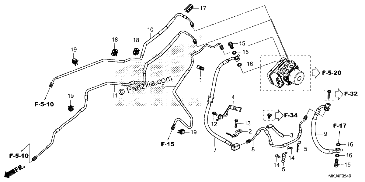 Diagrama de BRAKE PIPE BRAKE HOSE