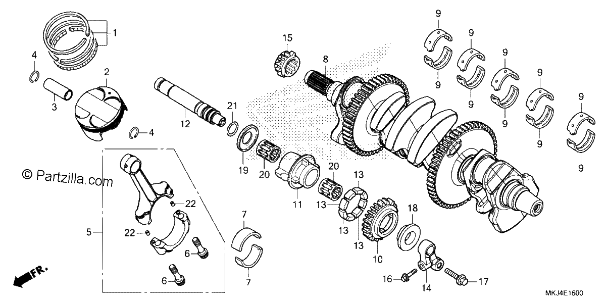 Diagrama de CRANKSHAFT PISTON