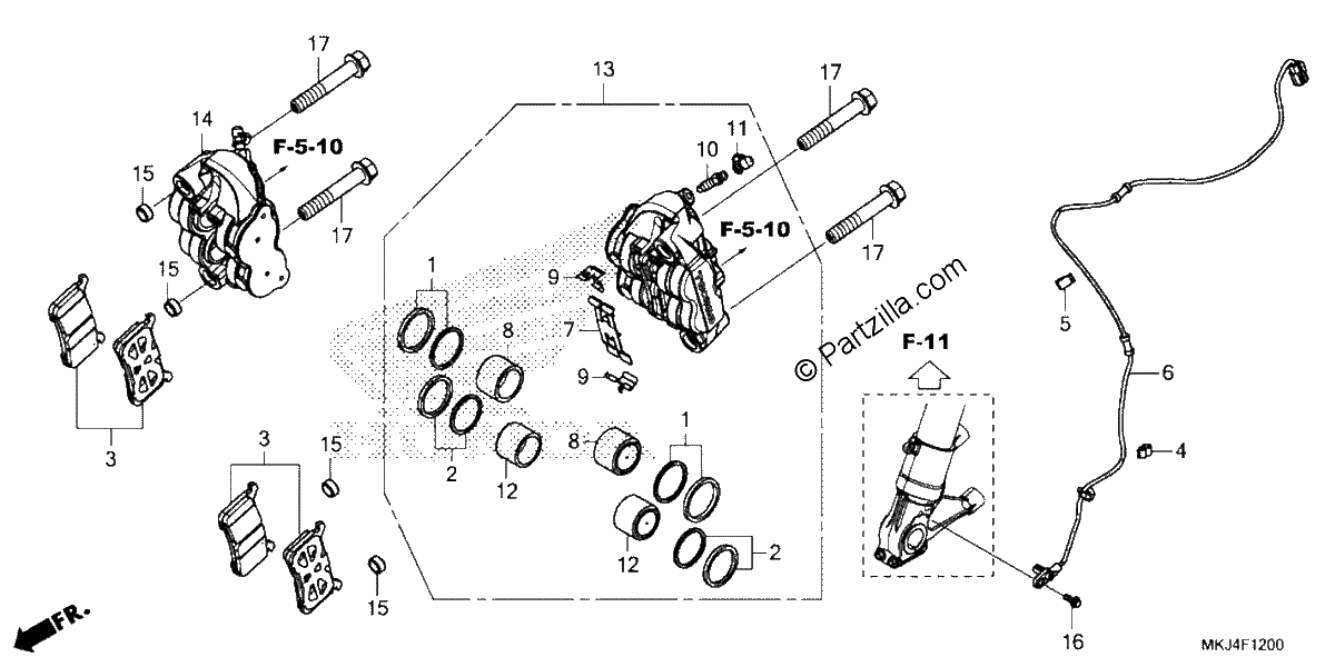 Diagrama de FRONT BRAKE CALIPER