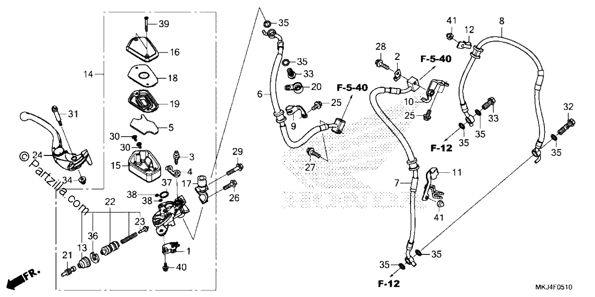 Diagrama de FRONT BRAKE MASTER CYLINDER