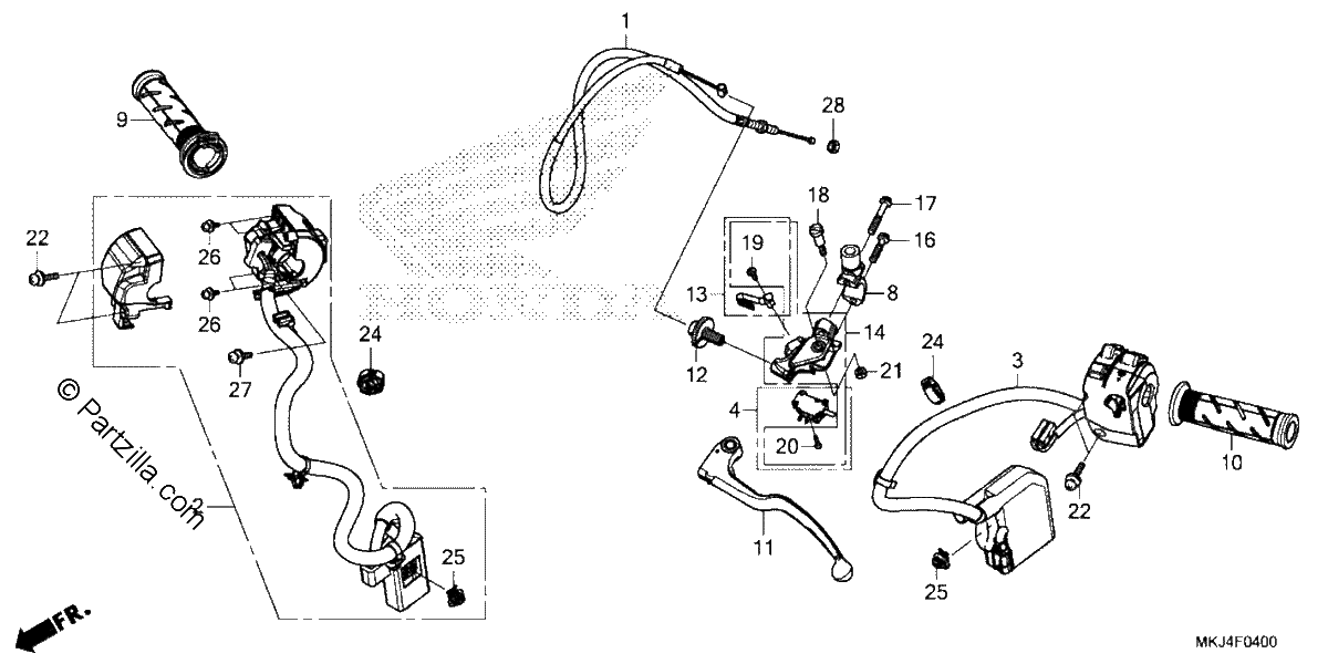 Diagrama de HANDLE LEVER SWITCH CABLE