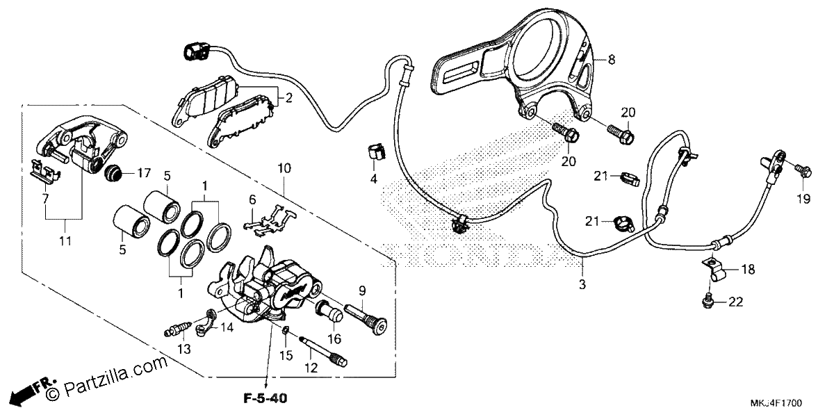 Diagrama de REAR BRAKE CALIPER