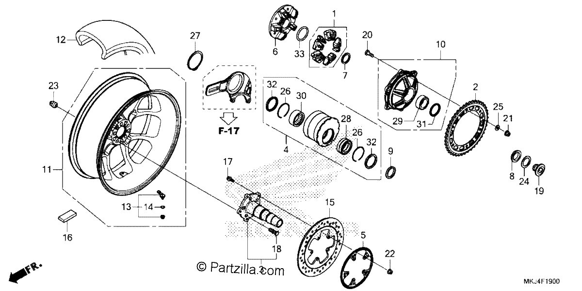 Diagrama de REAR WHEEL
