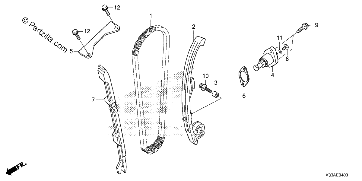 Diagrama de CAM CHAIN TENSIONER