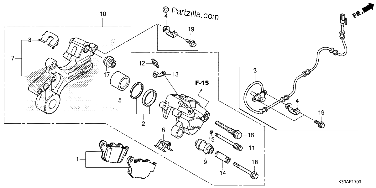Diagrama de REAR BRAKE CALIPER