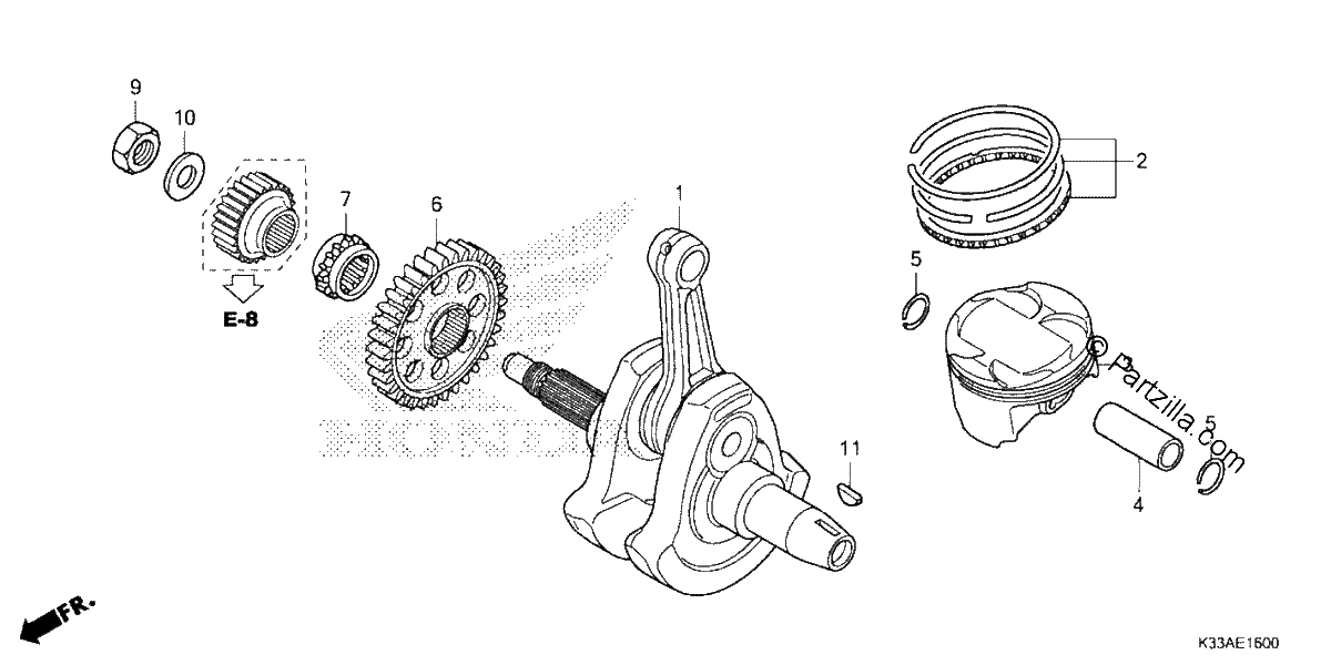 Diagrama de CRANKSHAFT PISTON