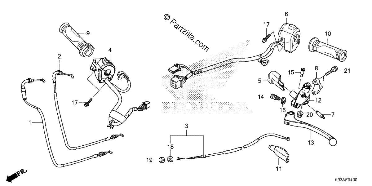Diagrama de HANDLE LEVER SWITCH CABLE