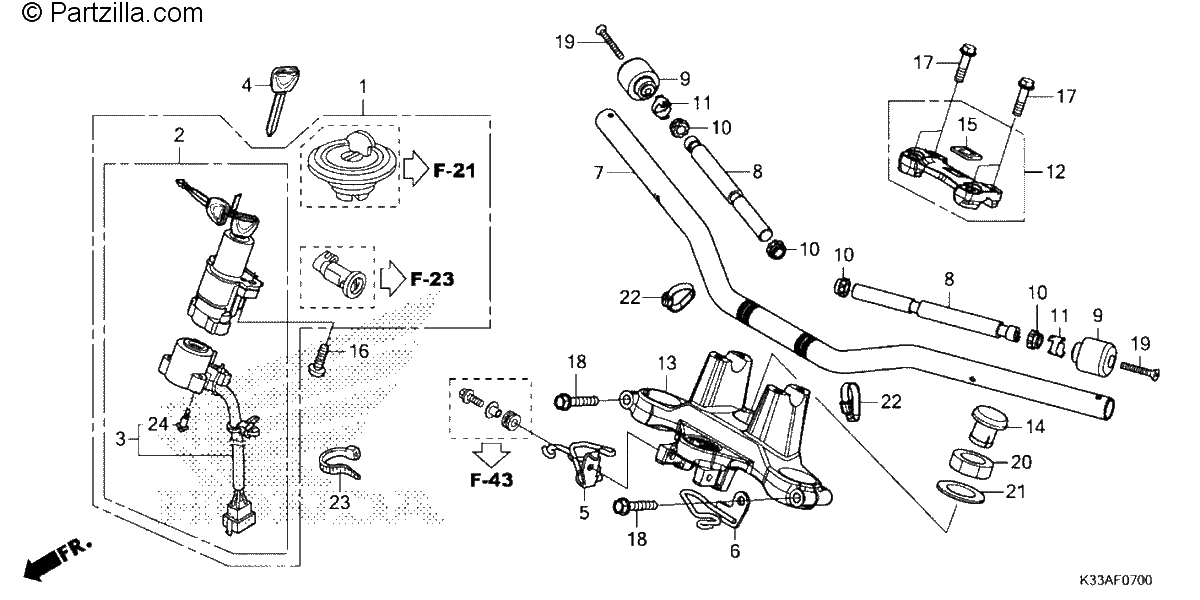 Diagrama de HANDLEBAR TOP BRIDGE