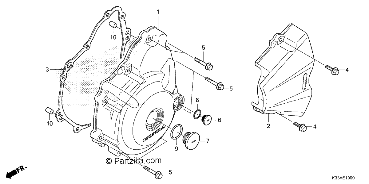 Diagrama de LEFT CRANKCASE COVER