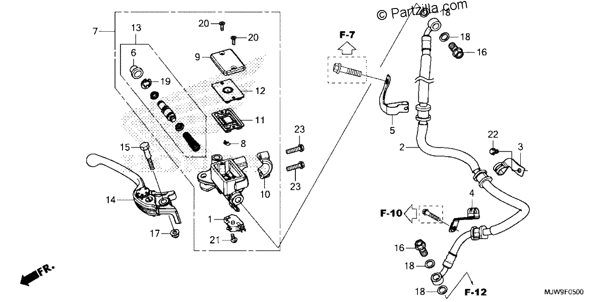 Diagrama de FRONT BRAKE MASTER CYLINDER 1
