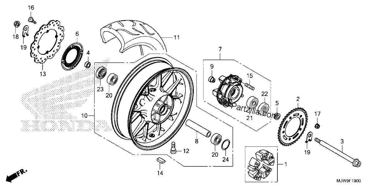 Diagrama de REAR WHEEL