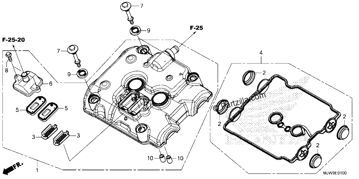 Diagrama de CYLINDER HEAD COVER