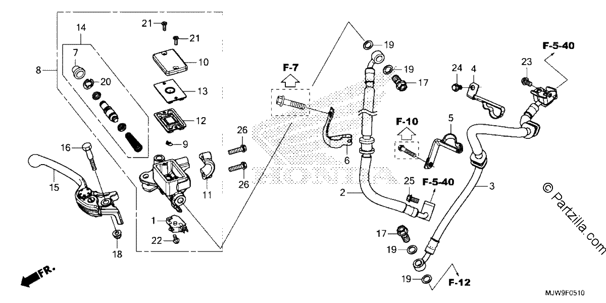 Diagrama de FRONT BRAKE MASTER CYLINDER 2