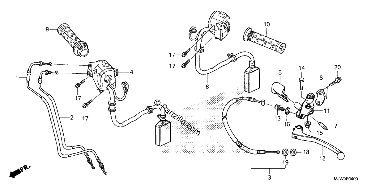 Diagrama de HANDLE LEVER SWITCH CABLE