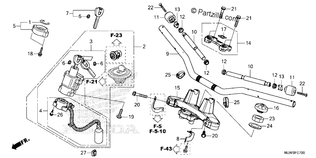 Diagrama de HANDLEBAR TOP BRIDGE