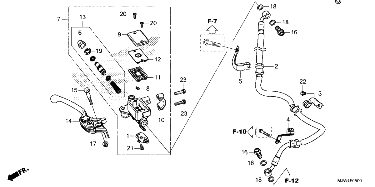 Diagrama de FRONT BRAKE MASTER CYLINDER 1