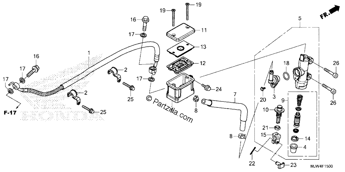 Diagrama de REAR BRAKE MASTER CYLINDER 1